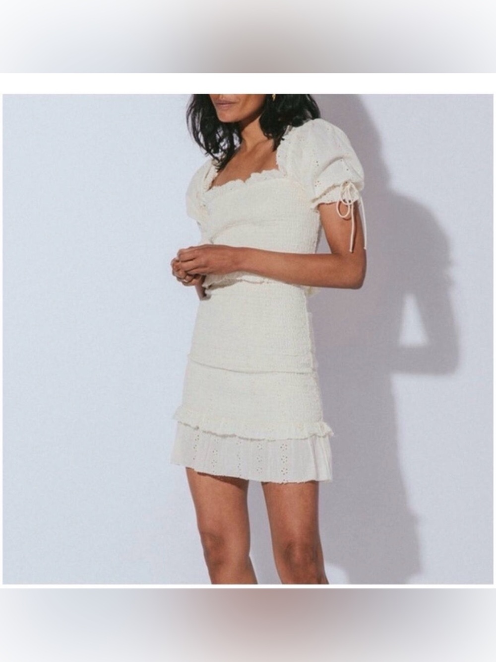 Cleobella Cream Smocked Eyelet Dress - Picture 2 of 7